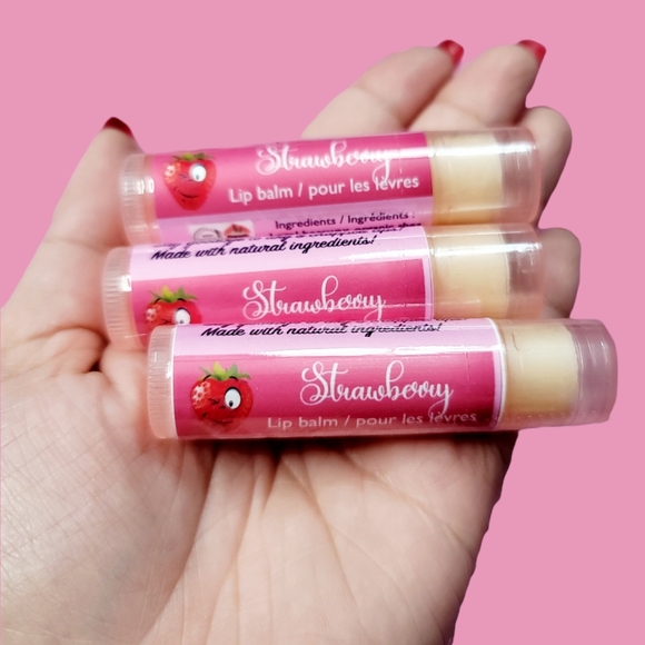 4 for $20 Strawberry Lip Balm For Sale! - Picture 4 of 6